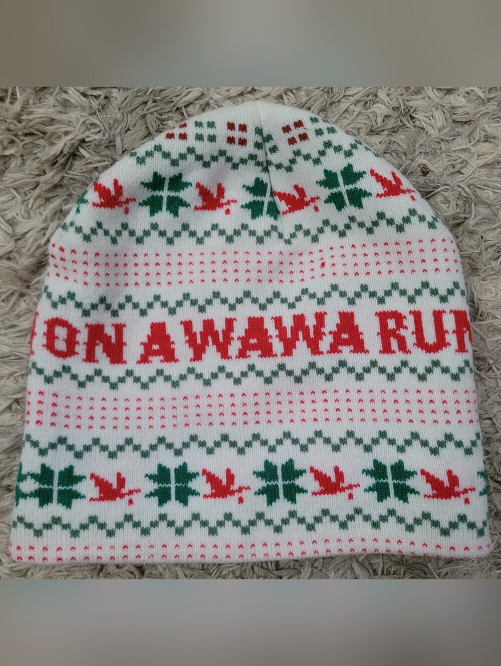 Unisex Festive Red & Green Knit Beanie Wawa